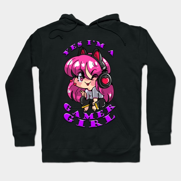 Yes Im A Gamer Girl Purple Hoodie by Shawnsonart